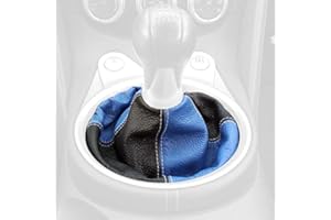RedlineGoods Shift Boot Compatible with Nissan 370Z 2009-20. Tailor Made - not Universal. Genuine top-Grade Italian Black Leather with Blue Thread
