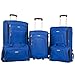 Merax Newest Softshell Deluxe Expandable Rolling Luggage Set,  Blue/Black,  5 Piece
