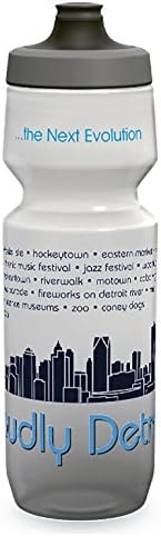 Squeezable Glass Proudly Detroit Water Bottle, Clear, 26-Ounce