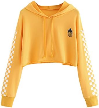 checkered crop hoodie