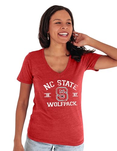 Blue 84 Women's North Carolina State Wolfpack T Shirt Tri-Blend Mascot, North C…