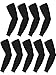 9 Pairs UV Protection Sleeves Cooling Sleeves Long Arm Covers Arm Sleeves for Men and Women (Black)