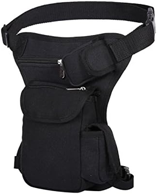 UREEN Adjustable Universal Men's Retro Canvas Sports Racing Drop Tactical Leg Bag Fanny Pack Bike Cycling Hip Bag for Motorcycle Rider