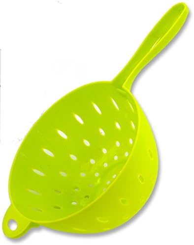 Brandobay Plastic Colander with Handle, Lime Green - 6-Inch Fine Mesh Food Strainer - High Quality Colander - Strainer For Pasta, Vegetables &amp; Fruits