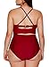 Dearlove Womens Plus Size Swimsuit Strappy Push Up Bikini Top High Waisted Swimsuit Bottom Two Piece Bathing Suit Solid Red XL 14 16