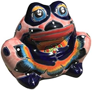Talavera 7" Frog Planter Cobalt - Hand Painted Ceramic