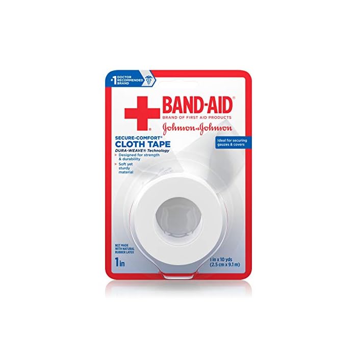 Band-Aid Brand First Aid Products Medical Tough Cloth Tape for Securing Bandages, 1 in by 10 yd