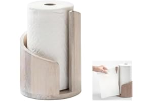 Mountain Paper Towel Holder, Wood & Iron Stand – One-Handed Operation, Fits Jumbo Rolls, Desktop Organizer for Toilet Paper S