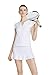 32e-SANERYI Women's Quick-Drying V-Neck Short Sleeve Tops, Golf Shirts (t42,S,White)