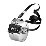 MROCO Tally Counter Clickers Hand Clicker Counters 4 Digit Display Mechanical Palm Click Counter Count Clicker Hand Held Counter Clicker for Sport Stadium Coach Casino and Other Event Silver