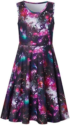 Kids Girls Galaxy Dress 3t 4t 5t Yrs Summer Sleeveless Pretty Cute Outer Space Colorful Nebula Science Print Crewneck Twirl Lace Sundresses For Little Girl Formal Pageant Wedding Special Occasions Amazon Sg Fashion