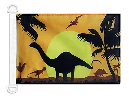 AZ FLAG Dinosaur Silhouette Nautical Flag 18'' x 12'', Dinosaurs flags 30 x 45 cm, Banner 12x18 in for boat — image 1