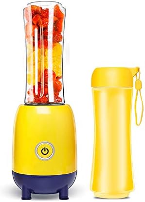 HUIFA Portable Juicer Home Multi-function Double Cup 4 Leaf Stainless Steel Cutter Head 250W One Button Start Yellow 21 Oz 11cm * 38cm a (color : Yellow, Size : 11cm*38cm)