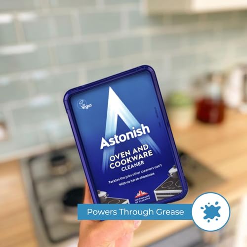 ASTONISH OVEN & COOKWARE CLEANING PASTE FOR GLASS, APPLIANCES, CERAMICS, STOVETOP & PYREX – ALL PURPOSE KITCHEN CLEANER – STAINLESS STEEL DEGREASER REMOVES BAKED ON GREASE & GRIME, 150G TUB (3 PACK)