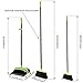 Broom and Dustpan Set Cleaning Supplies - Upright Broom and Dustpan Combo with Long Extendable Handle for Home Kitchen Room Office Lobby Floor Use Upright Stand up Dustpan Broom Set (Green)