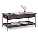 Sekey Home Lift Top Coffee Table, 2-Tier Cocktail Table with Hidden Storage for Living Room, Wood Look Accent Furniture,Smoky Oak