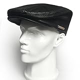 LETHMIK Classic Newsboy Flat Hat Genuine Leather Cabbie Hat Ivy Cap Driving