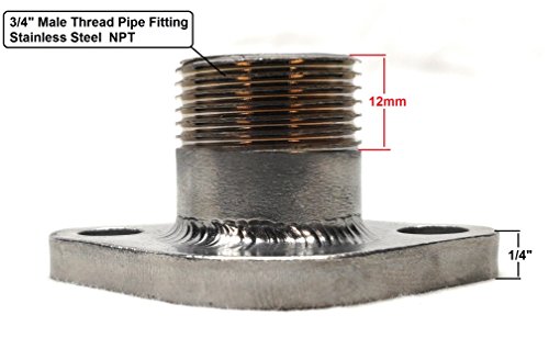 ARSPORT Honda GX 160 & 200, Duromax 7HP 3/4" SS Male Thread Pipe with Exhaust Flange.