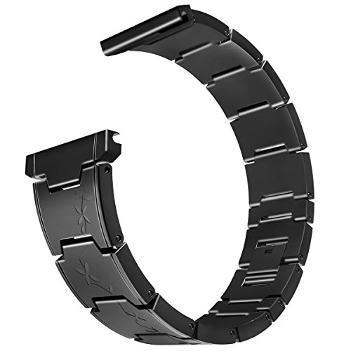 Lwsengme 22mm Stainless Steel Bracelet Quick Release Watch Band Straps,Choose Color & Width Smartwatch Bnad for Samsung Gear S3 Classic (NOT include Watch Fitness) (Black, 22mm)