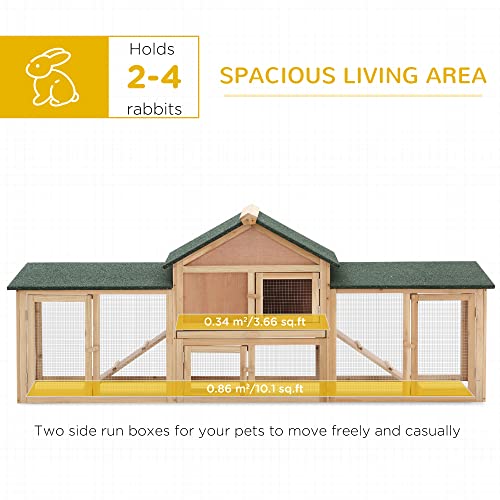 PawHut Large Rabbit Hutch Outdoor Materials Safer for Pets & Climate