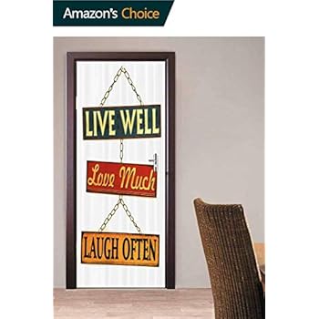 3D Door Wallpaper Murals Wall Stickers, Rusty Signs Door Stickers Door Wall Stickers Home DIY Bedroom Art Decoration, 30.3W x 78.7H Inches