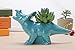 VanEnjoy Cute Cartoon Dinosaur Ceramic Succulent Planter, Water Culture Hydroponics Bonsai Cactus Flower Pot,Air Plant Vase Holder Desktop Decorative Organizer (Triceratops, Blue)
