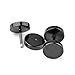 Zysta Pair Black Barbell Screw Stainless Steel Piercing Earring Studs Plug Tunnel Women Men 8mm