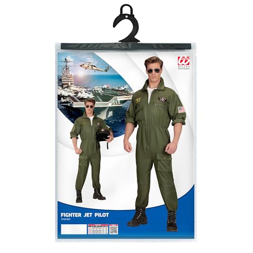 W WIDMANN MILANO Party Fashion - Disfraz de piloto de caza, mono, traje de piloto, uniforme, disfraces