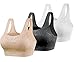 Women's 3-Pack Lace Cover Sports Bra with Removable Pads,Lace Style-1,XXX-Large