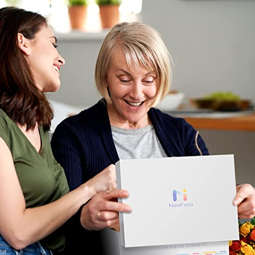 NexFoto Smart WiFi White Digital Picture Frame 16GB Memory, Electronic Photo Frame with IPS