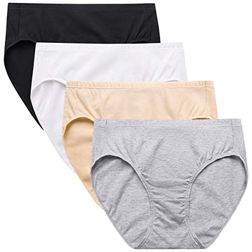 Molasus Womens 100 Cotton Underwear High Cut Briefs Panties Ladies