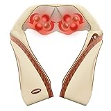 Naipo Shiatsu Massager for Back and Neck Shoulder Massage with Heat Intensity Adjustable Machine 3D Deep Tissue Kneading Massage for Full Body Car Office Travel or Home Use