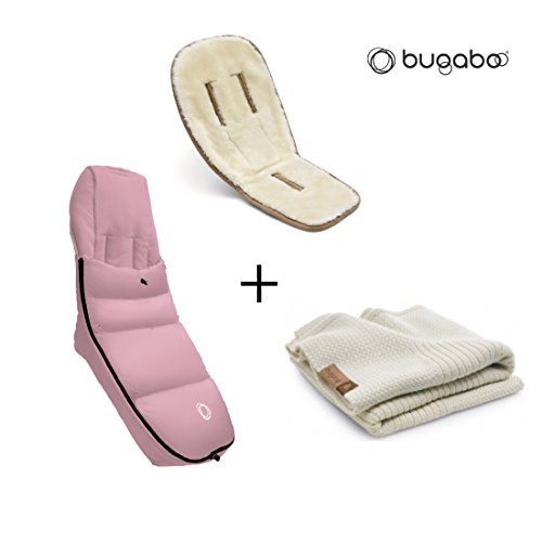 Bugaboo Winter Accessories Bundle Wool Seat Liner, Off White Wool