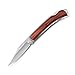 Z ZANMAX Folding Knife, 440C Stainless Pocket Knife Wood Handle Outdoor Camping Survival Hunting Knife Blade with Genuine Leather Sheath, Lockback Folding Knife, 3.5-Inch, Gift for Him