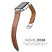 MoKo Compatible Band Replacement for Apple Watch 42mm 44mm Series 4/3/2/1, Luxury Genuine Leather Smart Watch Band Strap Single Tour Replacement - Brown (Not Fit 38mm 40mm Versions)