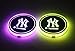 2pcs LED New York Yankees Logo Cup Holder Lights, 7 Colors Changing USB Charging Mat Luminescent Cup Pad, LED Interior Atmosphere Lamp