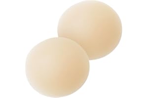 MALUGOGO Waterproof Solid Silicone Nipple Covers 8cm Light Nude 1 Pair Ultra-Thin Reusable Pasties