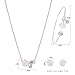 M-Tree Stainless Steel Jewelry Sets - Fashion Cute Flower Necklaces Stud Earring Bracelets For Women