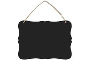 RNXRB Wooden Double Sided Hanging Chalkboard Signs,Memo Message Sign, Vintage Erasable Message Board Sign with Hanging String for Wedding Kitchen Home Party Decoration (Rectangle 03)