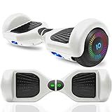 CHO Electric Self Balancing Dual Motors Scooter Hoverboard with Built-in Speaker and LED Lights - UL2272 Certified (4.5 Inch Red)
