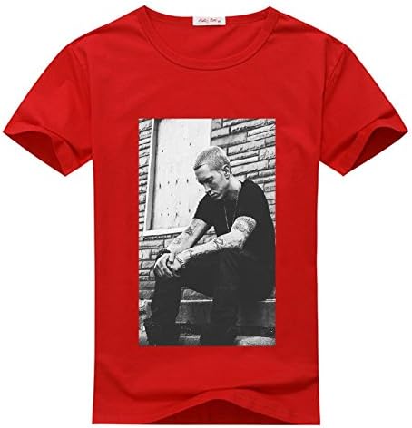 angelgod Mens T-Shirt Famous Rapper Eminem XX-Large Red
