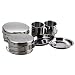 BeGrit Backpacking Camping Cookware Picnic Camp Cooking Cook Set for Hiking (8pcs/Set, 410 Stainless Steel) primary