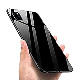 Luhuanx Case Compatible with iPhone 11 Pro Max,Tempered Glass Case Back + TPU Frame Hybrid Shell Slim Case for iPhone 11 Pro Max in 6.5 inch,Anti-Scratch (Drop) 2019-Black