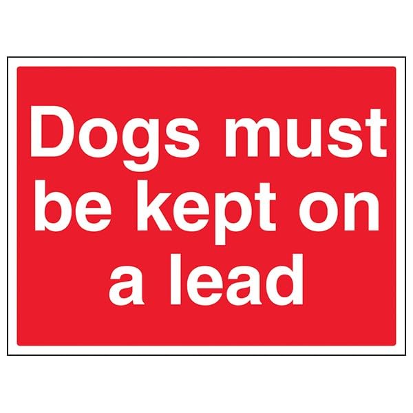 V Safety General Agricultural - Dogs Must Be Kept On A Lead - 400 X 300MM Safety Sign With Snap Frame