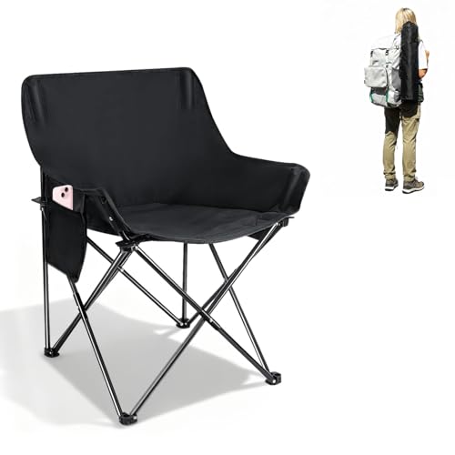 lemonsea Sillas Plegables Camping, Sillas de Playa Impermeable Ligera, Silla Camping Ergonómicas con Estructura de Acero Resistente e Incluye Funda de Transporte para Camping, Playa y Exteriores