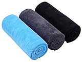 HOPESHINE Microfiber Fitness Workout Towels Absorbent Gym Towels for Men & Women Sweat Yoga Towels Antibacterial Sports Towels Soft Fast Drying Exercise Towels 3 Pack
