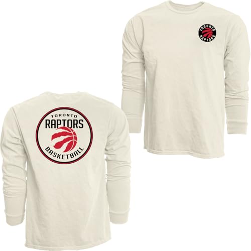 Toronto Raptors NBA Officially Licensed Long Sleeve T-Shirt Ringspun Front/Back…