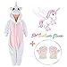 Unicorn Onesie for kids Animals Sleepwear Pajamas Pjs Costume with Gloves (White 7)