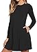 Viishow Women's Long Sleeves Pockets Dress Casual Swing T-Shirt Dresses