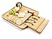 Premium Bamboo Cheese Board with Stainless Steel Knife Set | Great Gift Idea | Size 13''x13''x2''